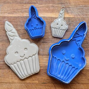 Birthday Cupcake Stamp And Cutter Set (Various Sizes Available)