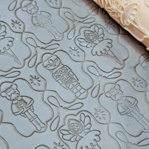 Nutcracker Textured Rolling Pin 25cm/10inches